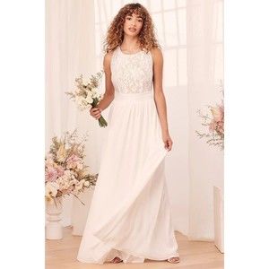Size Small Lulus Forever and Always White Lace Maxi Dress